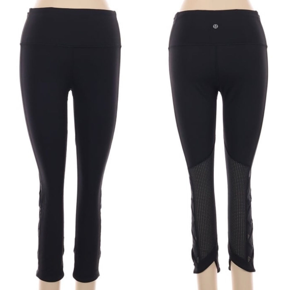 🦄 EUC Lululemon Var-City Crop Black size 6